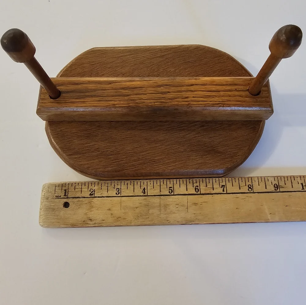 Vintage Handmade Oak Wooden Napkin Holder Cottage Core Farmcore Nostalgia 90s